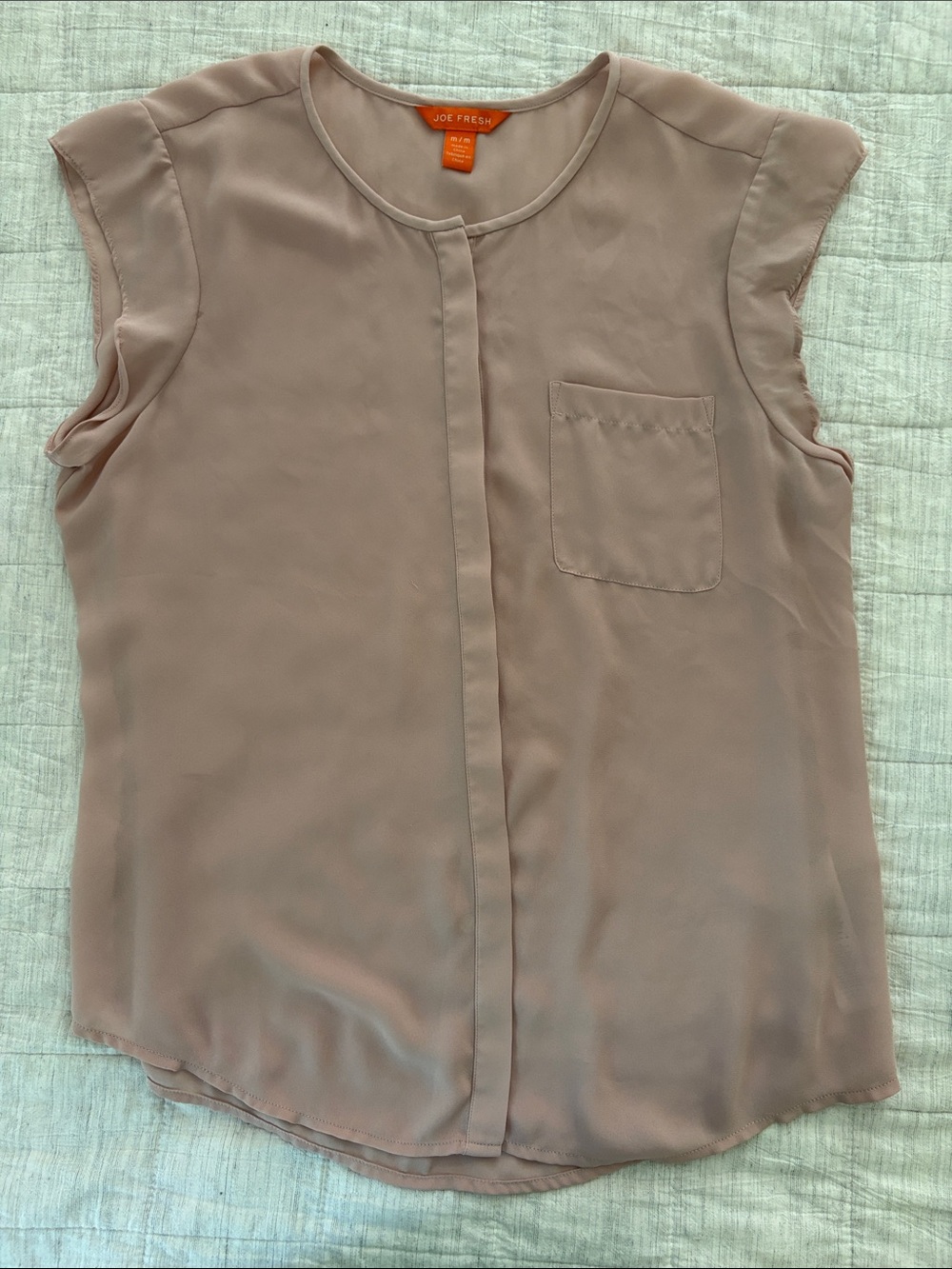 Joe Fresh Cap-Sleeve Blouse in Blush